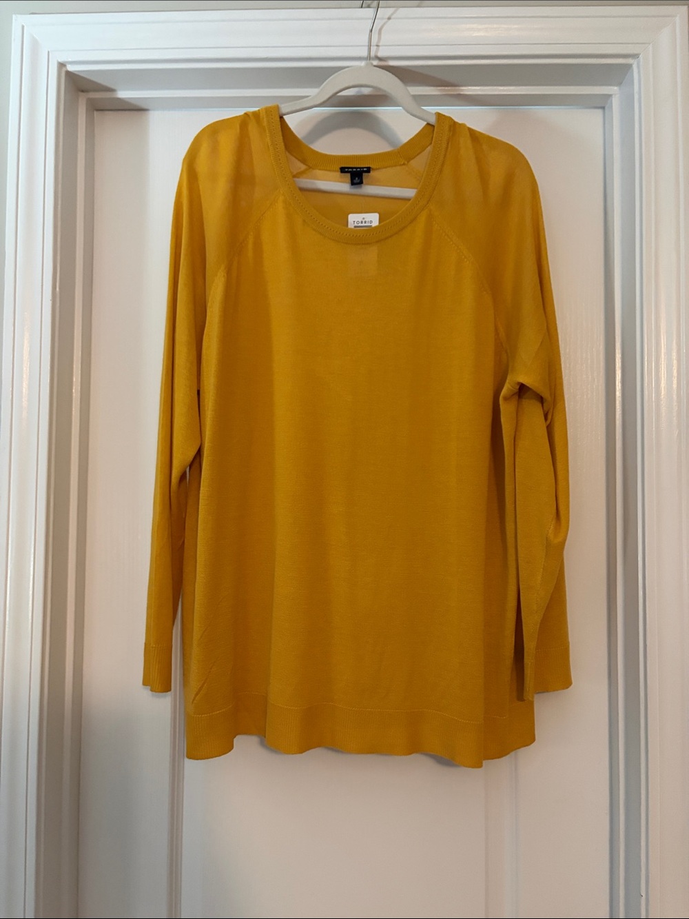 Women's Golden Yellow Long Sleeve Crewneck Top